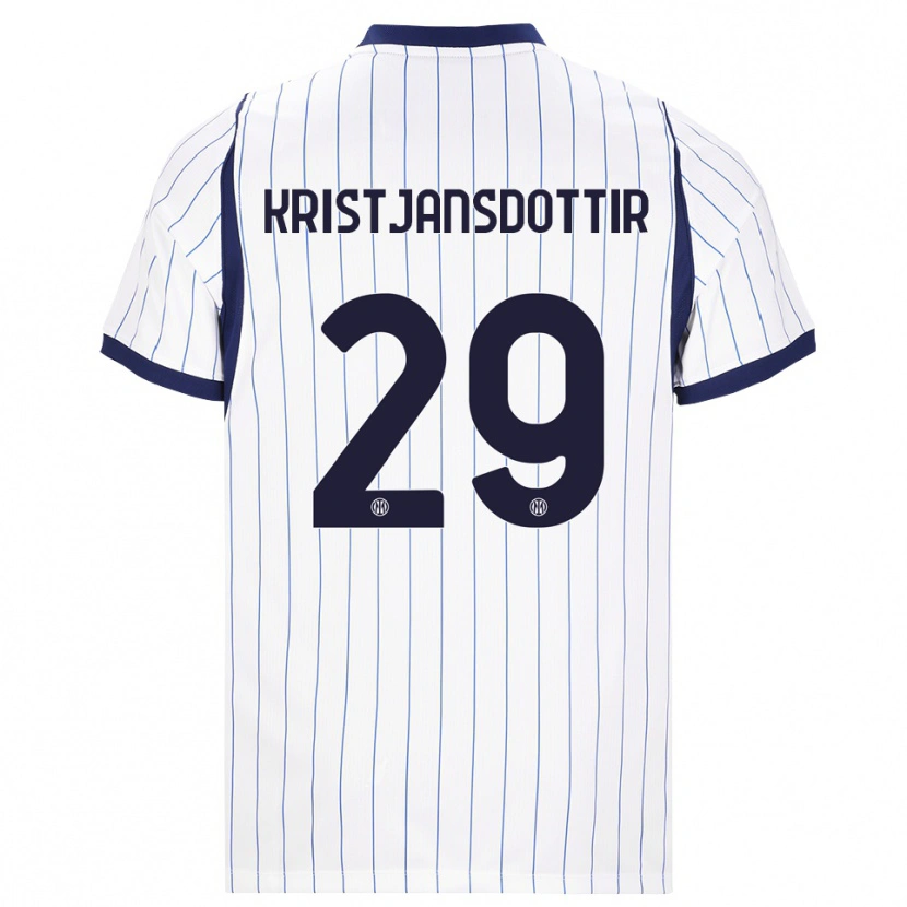 Danxen Kinderen Anna Bjork Kristjansdottir #29 Wit Marineblauw Uitshirt Uittenue 2026/27 T-Shirt