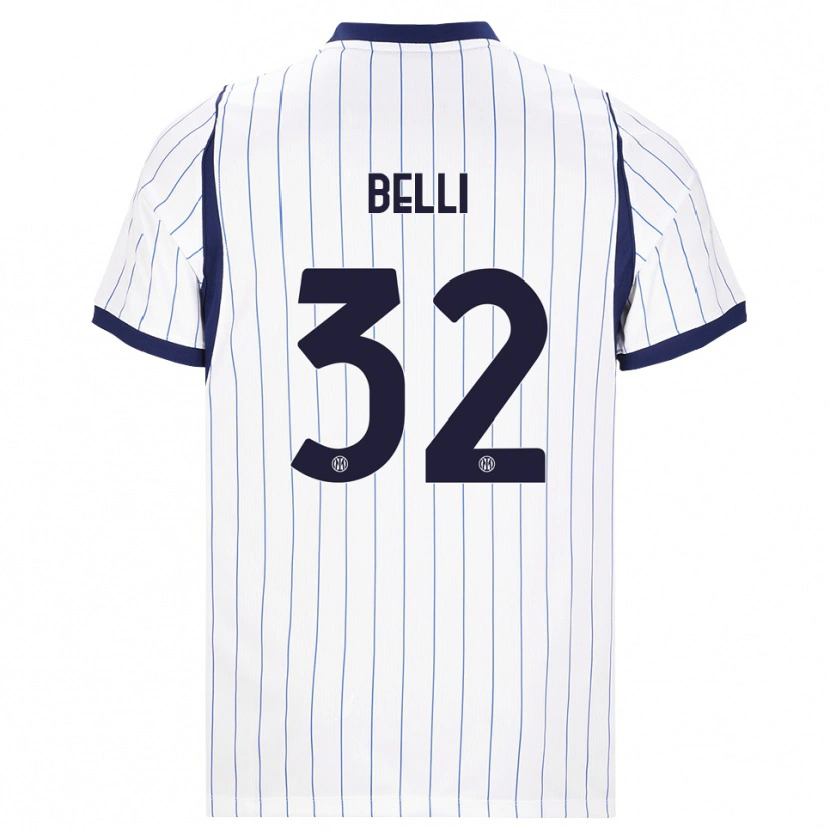 Danxen Kinderen Elena Belli #32 Wit Marineblauw Uitshirt Uittenue 2026/27 T-Shirt