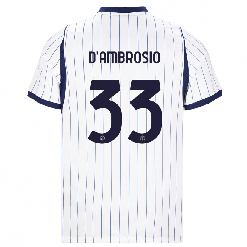 Danxen Kinderen Danilo D'ambrosio #33 Wit Marineblauw Uitshirt Uittenue 2026/27 T-Shirt