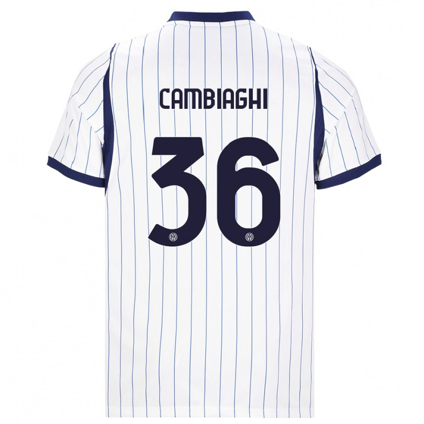 Danxen Kinderen Michela Cambiaghi #36 Wit Marineblauw Uitshirt Uittenue 2026/27 T-Shirt
