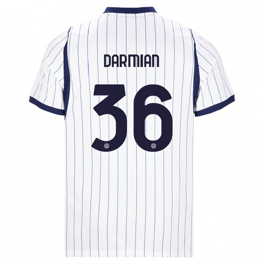 Danxen Kinderen Matteo Darmian #36 Wit Marineblauw Uitshirt Uittenue 2026/27 T-Shirt