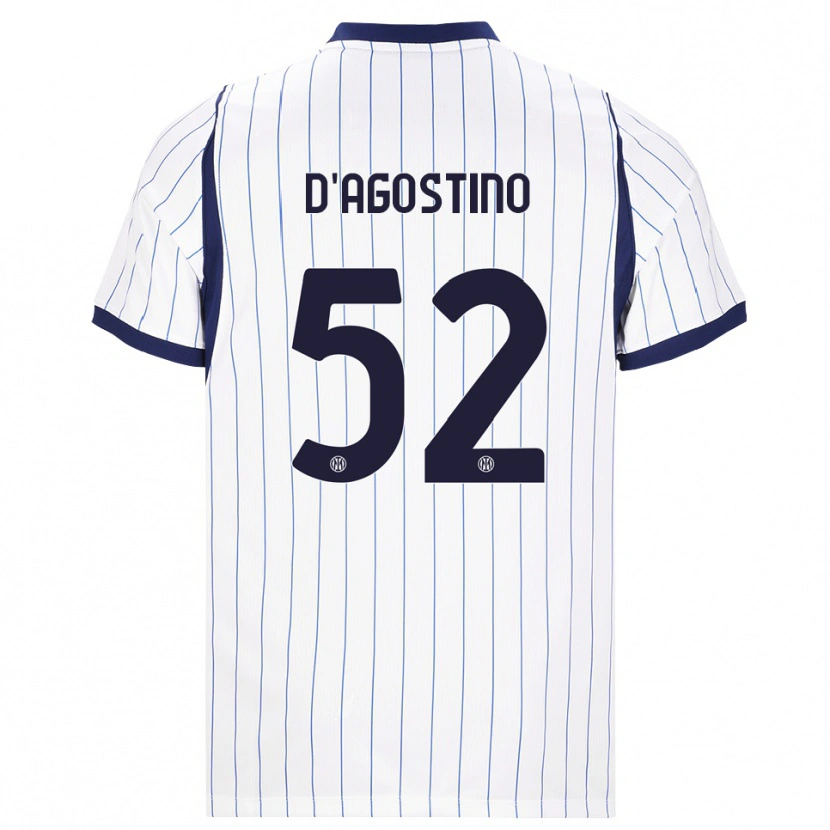 Danxen Kinderen Giovanni D'agostino #52 Wit Marineblauw Uitshirt Uittenue 2026/27 T-Shirt