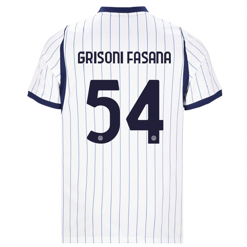 Danxen Kinderen Marco Grisoni Fasana #54 Wit Marineblauw Uitshirt Uittenue 2026/27 T-Shirt