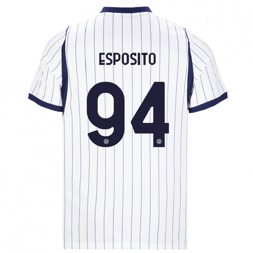 Danxen Kinderen Pio Esposito #94 Wit Marineblauw Uitshirt Uittenue 2026/27 T-Shirt