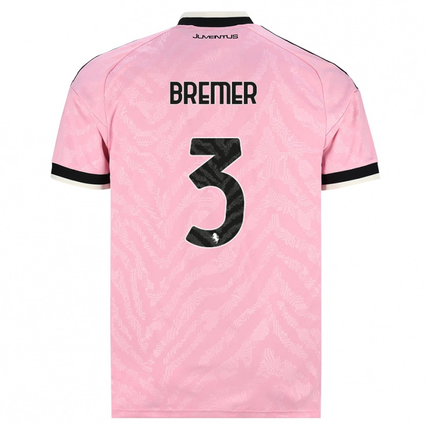Danxen Kinderen Gleison Bremer Silva Nascimento #3 Roze Zwart Uitshirt Uittenue 2026/27 T-Shirt