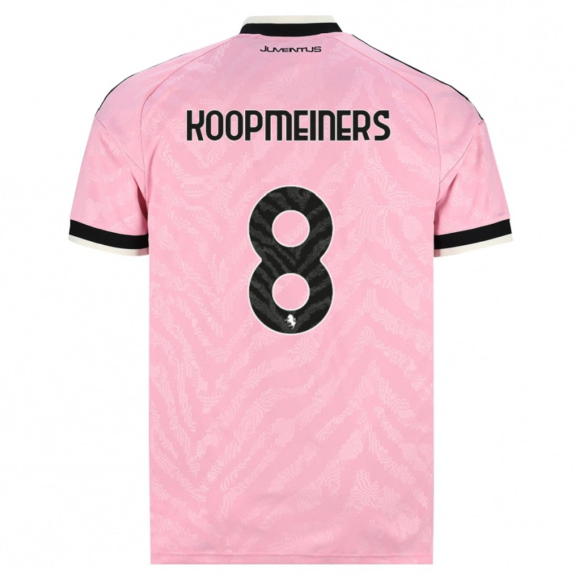 Danxen Kinderen Teun Koopmeiners #8 Roze Zwart Uitshirt Uittenue 2026/27 T-Shirt
