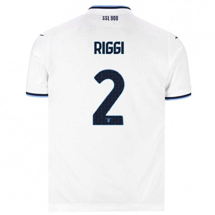 Danxen Kinderen Emanuele Riggi #2 Wit Marineblauw Uitshirt Uittenue 2026/27 T-Shirt