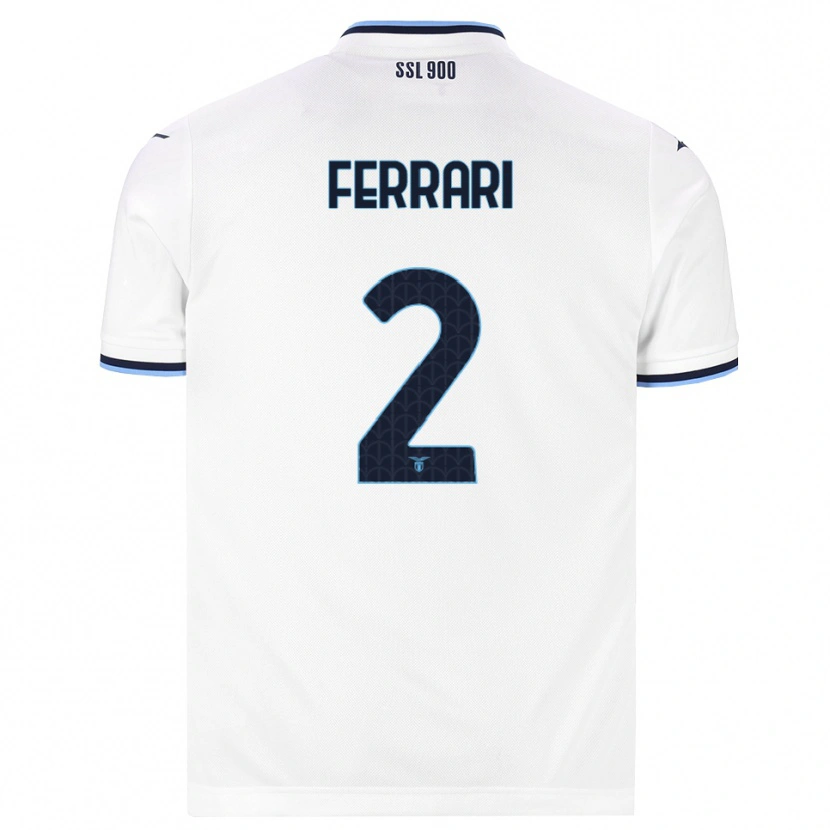 Danxen Kinderen Lorenzo Ferrari #2 Wit Marineblauw Uitshirt Uittenue 2026/27 T-Shirt
