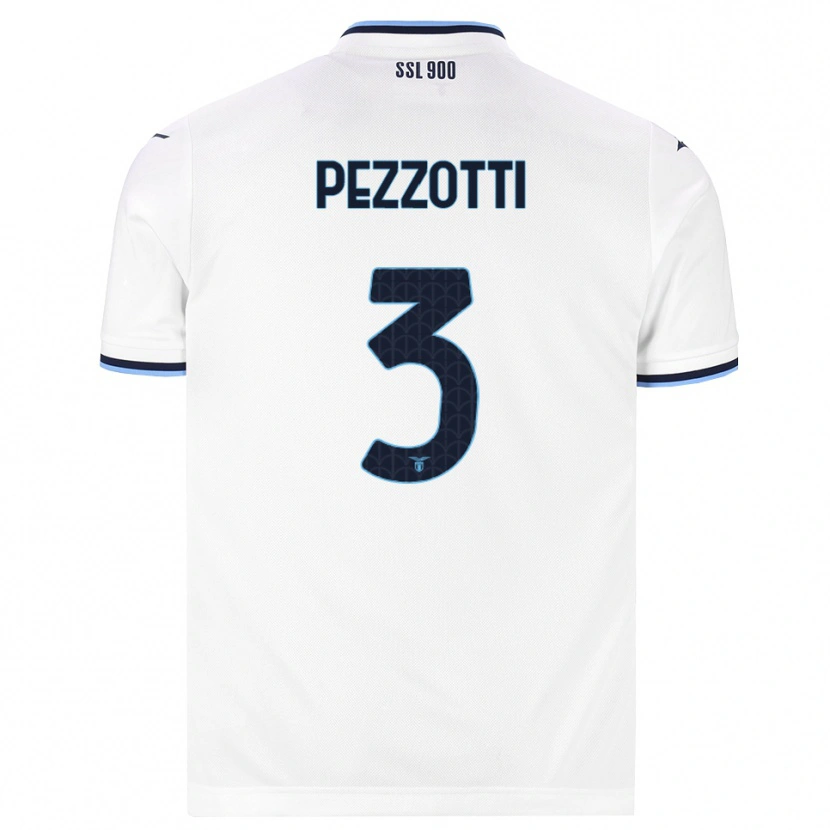Danxen Kinderen Arianna Pezzotti #3 Wit Marineblauw Uitshirt Uittenue 2026/27 T-Shirt