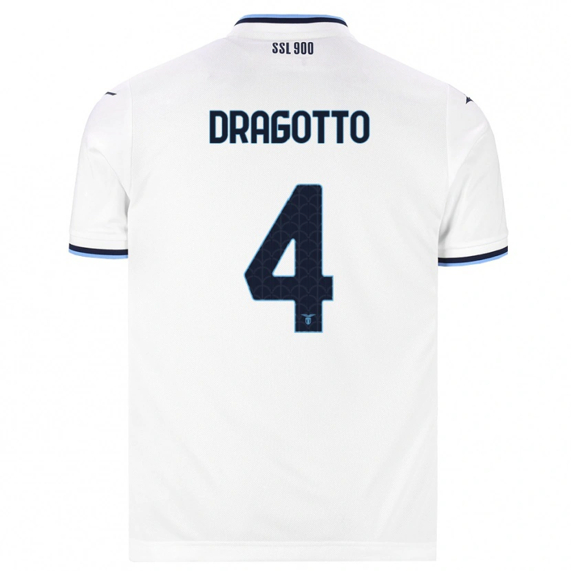 Danxen Kinderen Tommaso Dragotto #4 Wit Marineblauw Uitshirt Uittenue 2026/27 T-Shirt