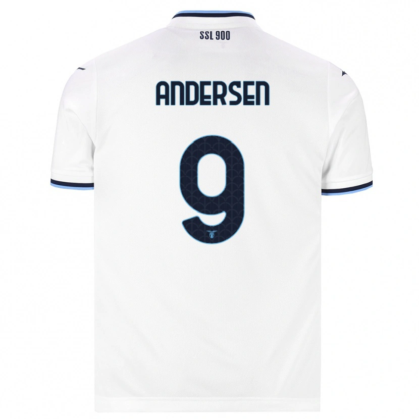 Danxen Kinderen Signe Holt Andersen #9 Wit Marineblauw Uitshirt Uittenue 2026/27 T-Shirt