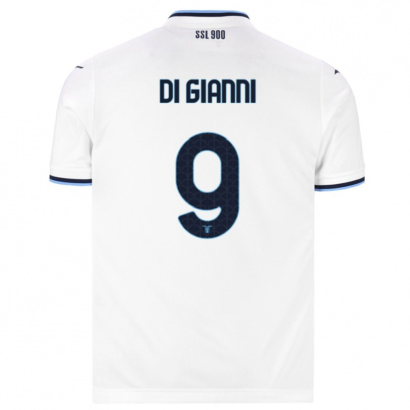 Danxen Kinderen Vincenzo Di Gianni #9 Wit Marineblauw Uitshirt Uittenue 2026/27 T-Shirt