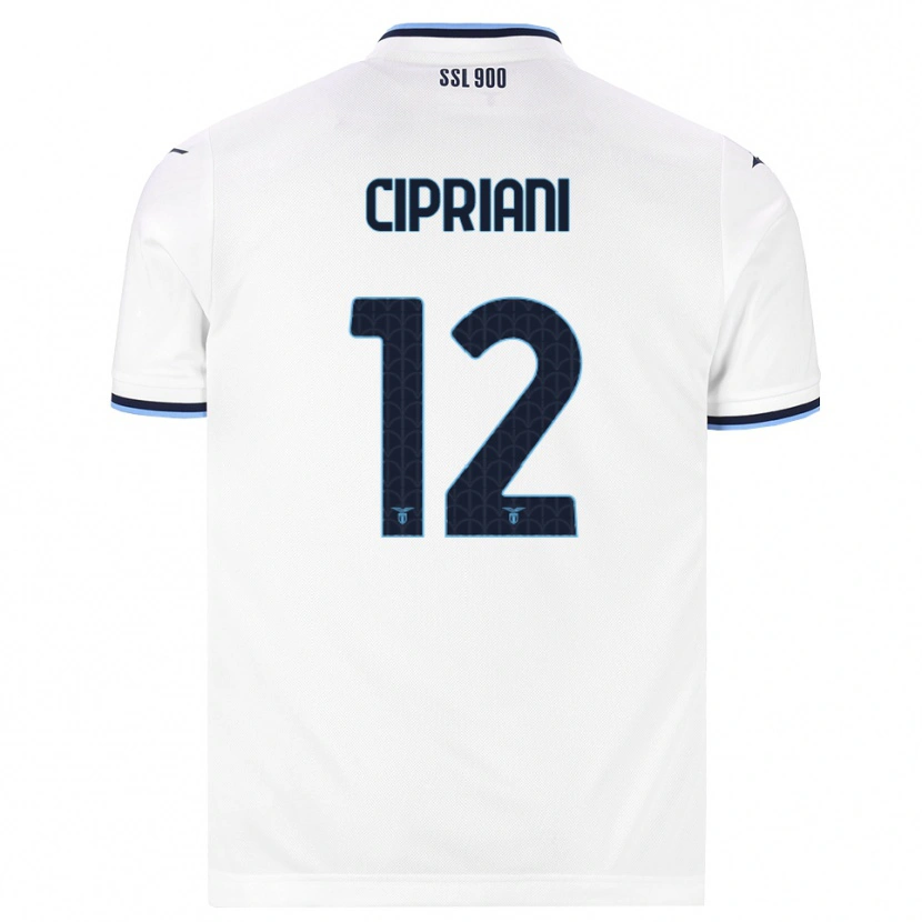 Danxen Kinderen Alessio Cipriani #12 Wit Marineblauw Uitshirt Uittenue 2026/27 T-Shirt