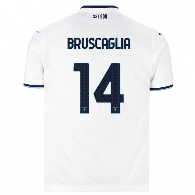 Danxen Kinderen Lukas Bruscaglia #14 Wit Marineblauw Uitshirt Uittenue 2026/27 T-Shirt