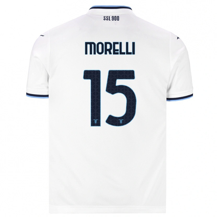 Danxen Kinderen Matteo Morelli #15 Wit Marineblauw Uitshirt Uittenue 2026/27 T-Shirt
