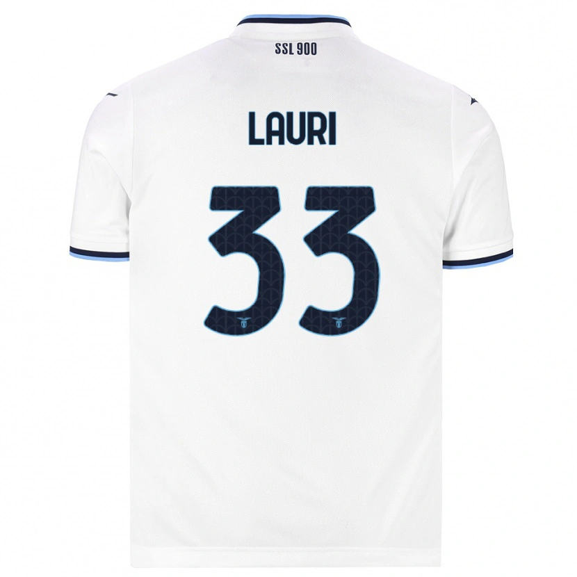 Danxen Kinderen Giacomo Lauri #33 Wit Marineblauw Uitshirt Uittenue 2026/27 T-Shirt