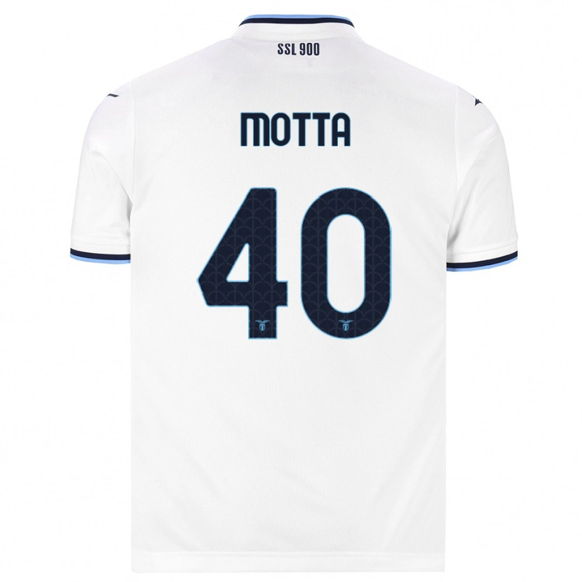 Danxen Kinderen Edoardo Motta #40 Wit Marineblauw Uitshirt Uittenue 2026/27 T-Shirt