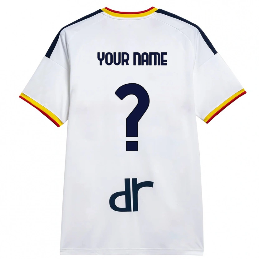 Danxen Kinderen Uw Naam #0 Wit Geel Rood Uitshirt Uittenue 2026/27 T-Shirt