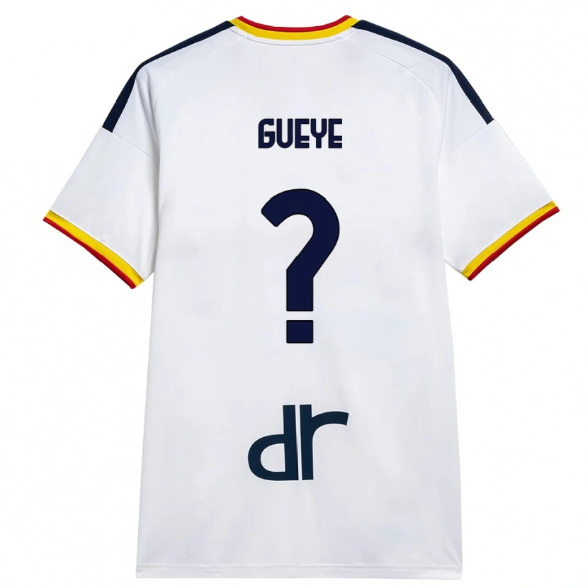 Danxen Kinderen Pape Gueye #0 Wit Geel Rood Uitshirt Uittenue 2026/27 T-Shirt