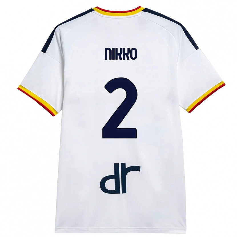 Danxen Kinderen Jimi Nikko #2 Wit Geel Rood Uitshirt Uittenue 2026/27 T-Shirt