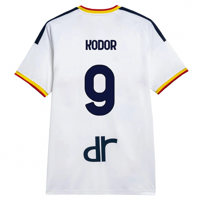 Danxen Kinderen Jason Kodor #9 Wit Geel Rood Uitshirt Uittenue 2026/27 T-Shirt