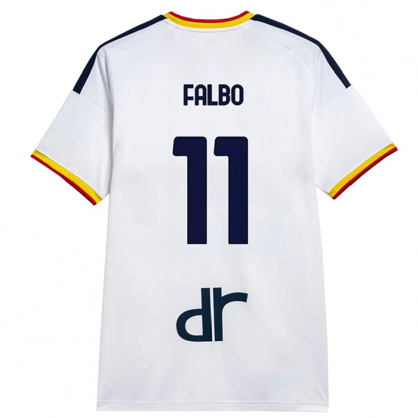 Danxen Kinderen Antonio Falbo #11 Wit Geel Rood Uitshirt Uittenue 2026/27 T-Shirt