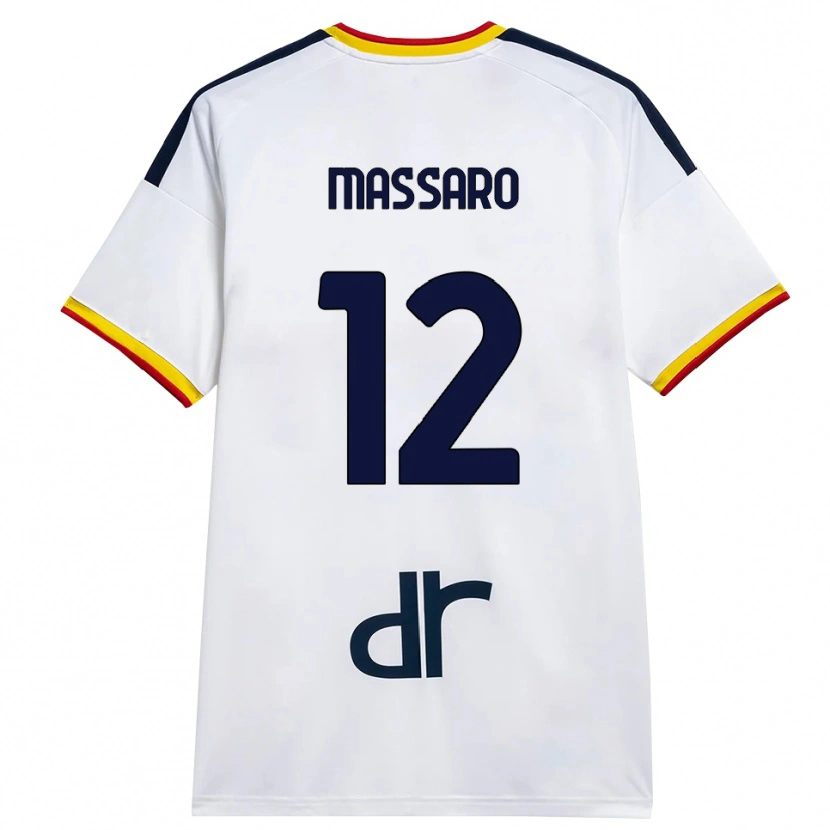 Danxen Kinderen Gianmaria Massaro #12 Wit Geel Rood Uitshirt Uittenue 2026/27 T-Shirt