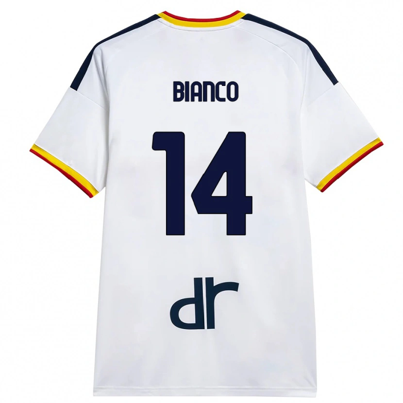 Danxen Kinderen Gioele Bianco #14 Wit Geel Rood Uitshirt Uittenue 2026/27 T-Shirt