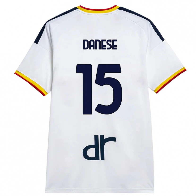 Danxen Kinderen Tommaso Danese #15 Wit Geel Rood Uitshirt Uittenue 2026/27 T-Shirt