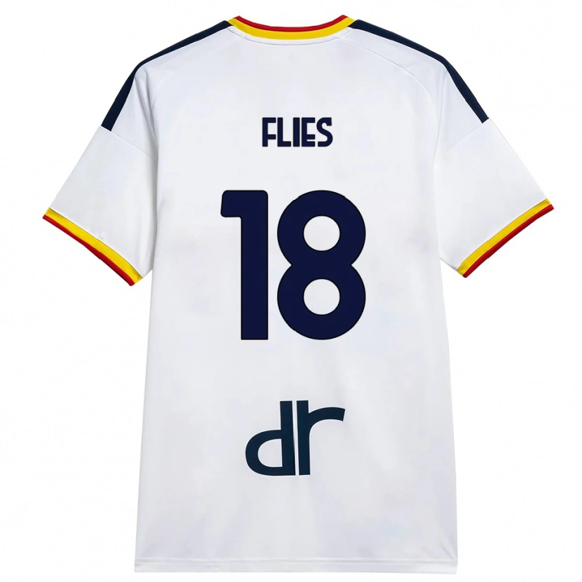 Danxen Kinderen Jarne Flies #18 Wit Geel Rood Uitshirt Uittenue 2026/27 T-Shirt