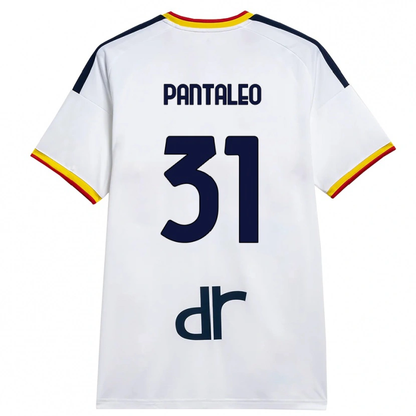 Danxen Kinderen Dario Pantaleo #31 Wit Geel Rood Uitshirt Uittenue 2026/27 T-Shirt