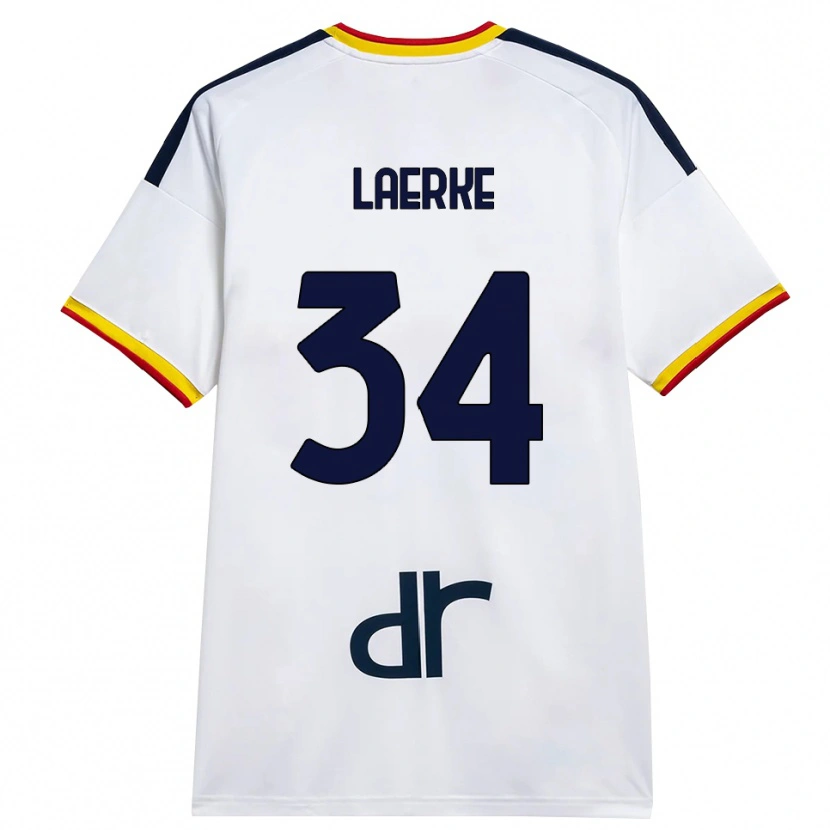 Danxen Kinderen Hjalte Lærke #34 Wit Geel Rood Uitshirt Uittenue 2026/27 T-Shirt