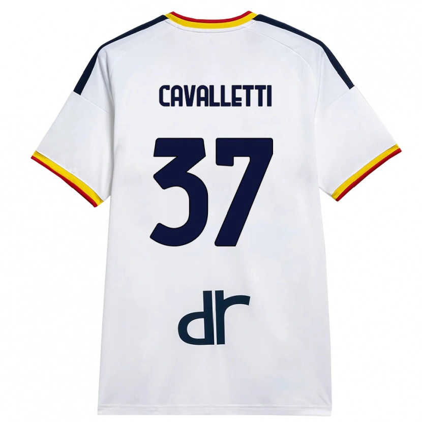 Danxen Kinderen Cristian Cavalletti #37 Wit Geel Rood Uitshirt Uittenue 2026/27 T-Shirt