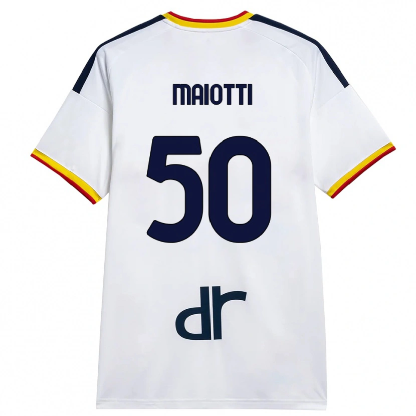 Danxen Kinderen Sebastiano Maiotti #50 Wit Geel Rood Uitshirt Uittenue 2026/27 T-Shirt