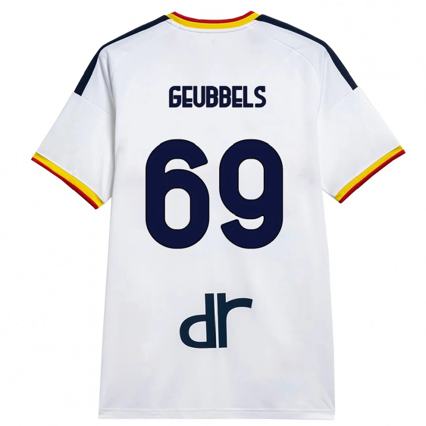 Danxen Kinderen Willem Geubbels #69 Wit Geel Rood Uitshirt Uittenue 2026/27 T-Shirt