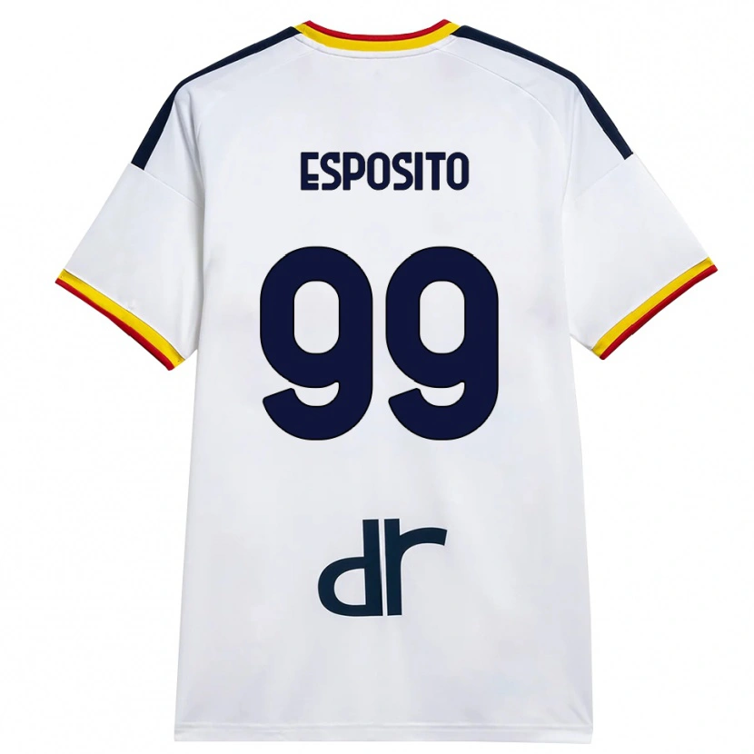 Danxen Kinderen Pasquale Esposito #99 Wit Geel Rood Uitshirt Uittenue 2026/27 T-Shirt