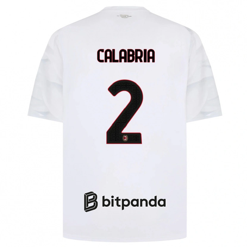 Danxen Kinderen Davide Calabria #2 Wit Rood Zwart Uitshirt Uittenue 2026/27 T-Shirt