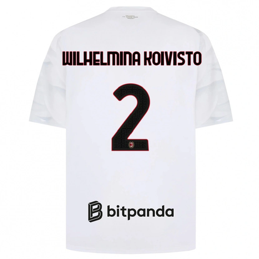 Danxen Kinderen Emma Wilhelmina Koivisto #2 Wit Rood Zwart Uitshirt Uittenue 2026/27 T-Shirt