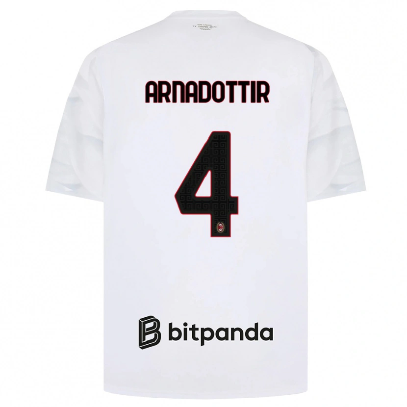 Danxen Kinderen Guony Arnadottir #4 Wit Rood Zwart Uitshirt Uittenue 2026/27 T-Shirt