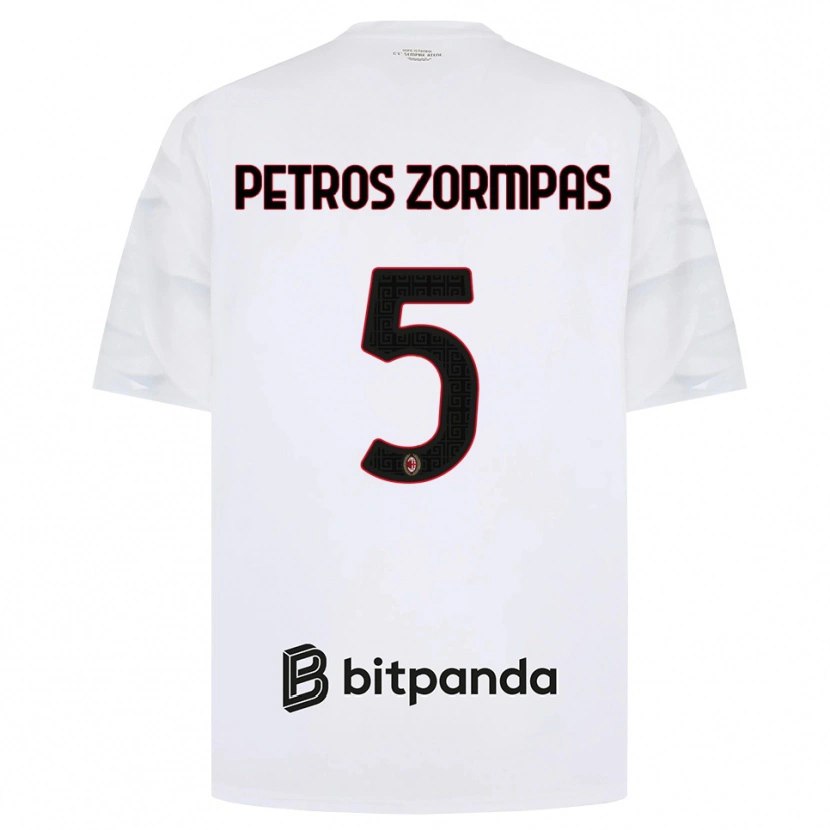 Danxen Kinderen Spyridon Petros Zorbas #5 Wit Rood Zwart Uitshirt Uittenue 2026/27 T-Shirt