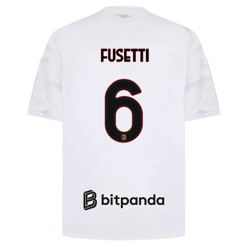 Danxen Kinderen Laura Fusetti #6 Wit Rood Zwart Uitshirt Uittenue 2026/27 T-Shirt