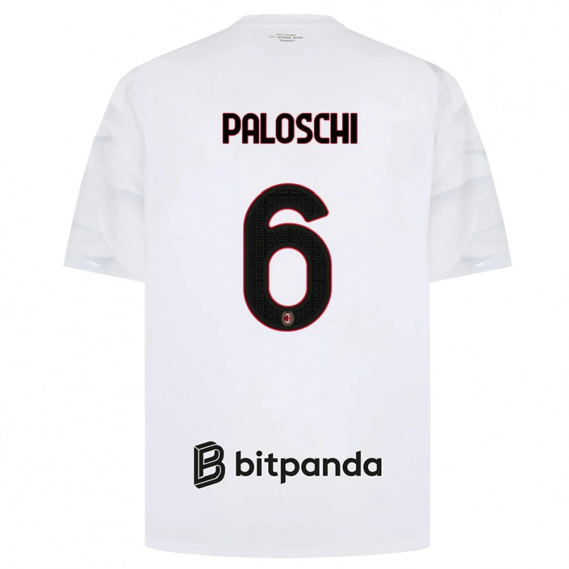 Danxen Kinderen Dorian Paloschi #6 Wit Rood Zwart Uitshirt Uittenue 2026/27 T-Shirt