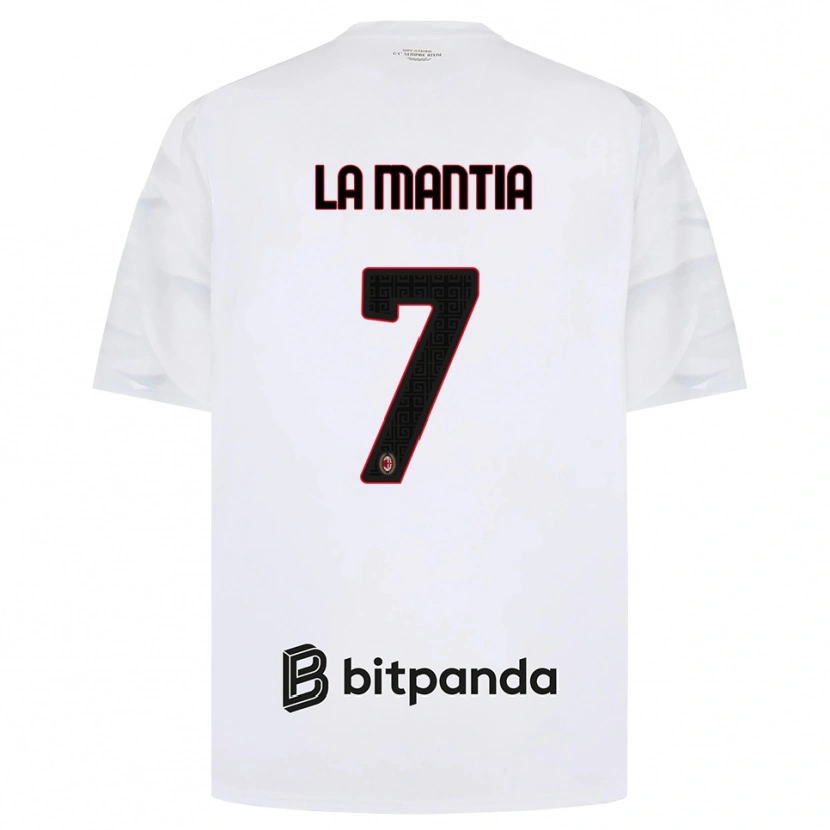 Danxen Kinderen Simon La Mantia #7 Wit Rood Zwart Uitshirt Uittenue 2026/27 T-Shirt