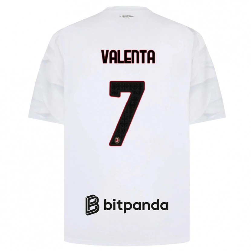 Danxen Kinderen Tommaso Valenta #7 Wit Rood Zwart Uitshirt Uittenue 2026/27 T-Shirt