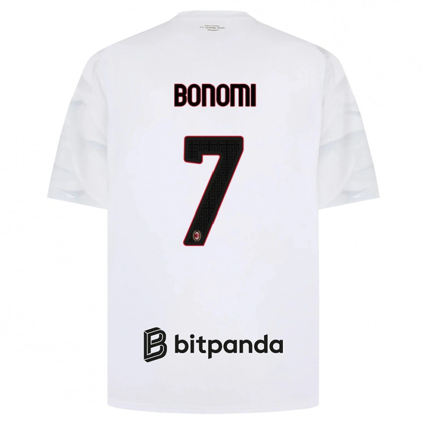 Danxen Kinderen Alessandro Bonomi #7 Wit Rood Zwart Uitshirt Uittenue 2026/27 T-Shirt