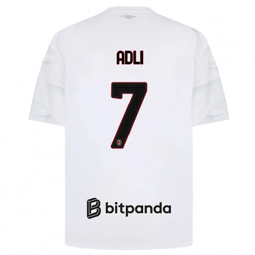 Danxen Kinderen Yacine Adli #7 Wit Rood Zwart Uitshirt Uittenue 2026/27 T-Shirt