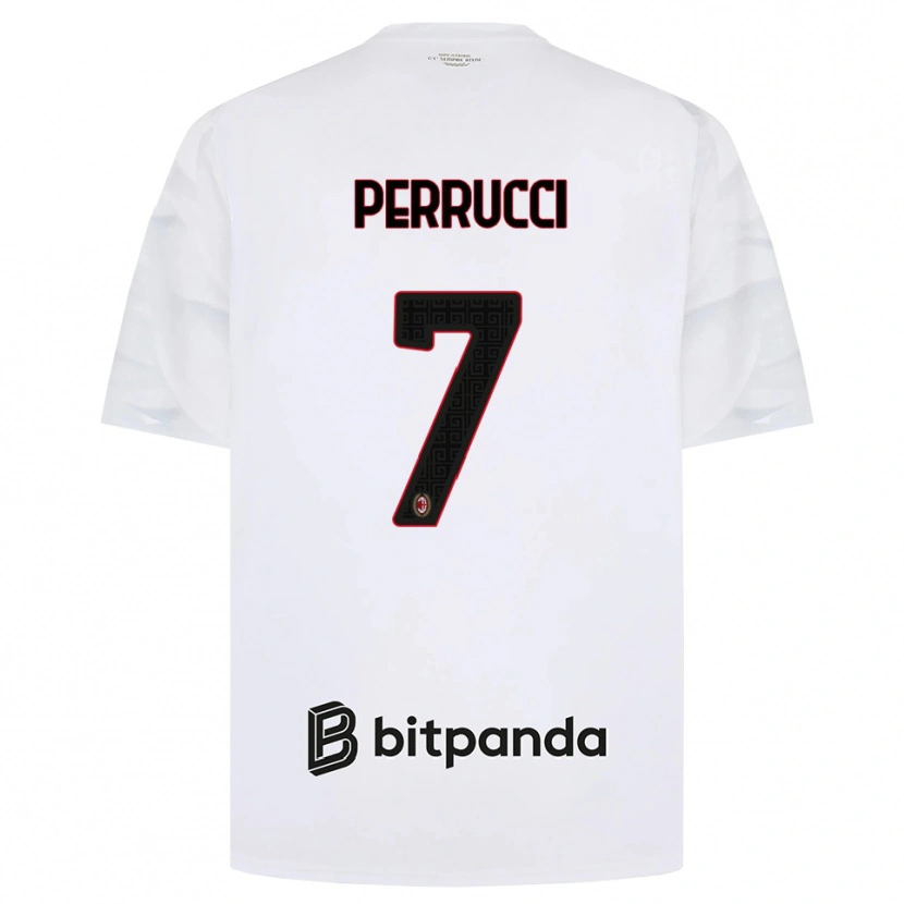 Danxen Kinderen Vincenzo Perrucci #7 Wit Rood Zwart Uitshirt Uittenue 2026/27 T-Shirt