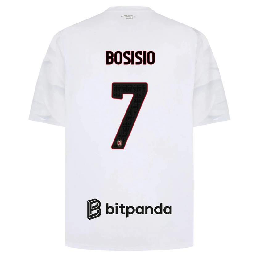 Danxen Kinderen Josue Bosisio #7 Wit Rood Zwart Uitshirt Uittenue 2026/27 T-Shirt