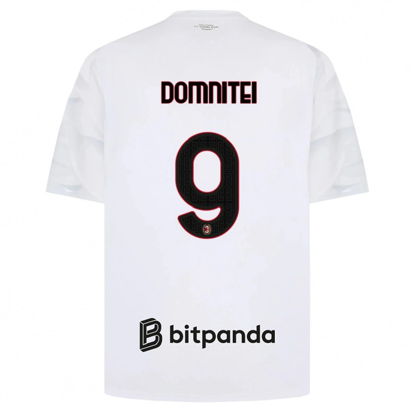 Danxen Kinderen Francesco Domniței #9 Wit Rood Zwart Uitshirt Uittenue 2026/27 T-Shirt