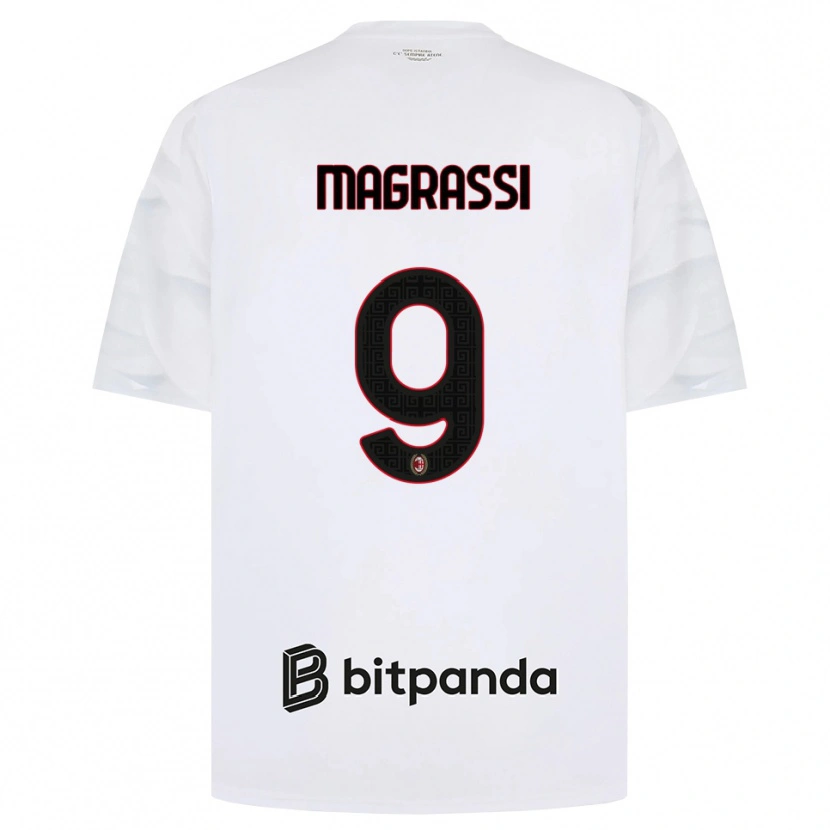 Danxen Kinderen Andrea Magrassi #9 Wit Rood Zwart Uitshirt Uittenue 2026/27 T-Shirt